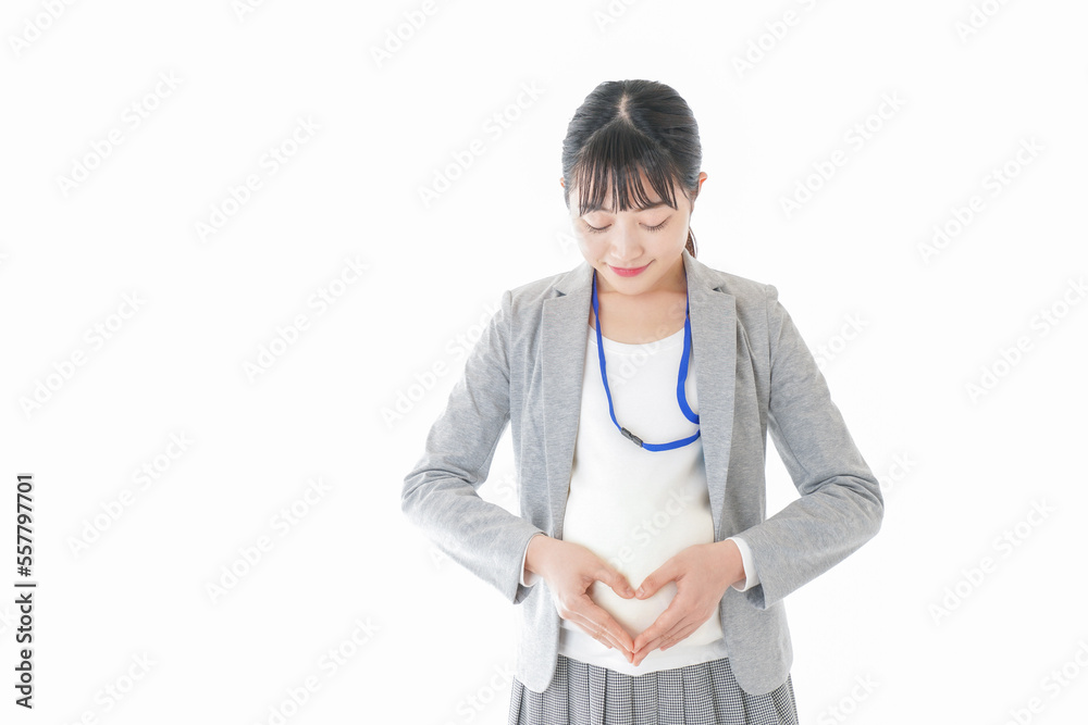 妊娠中の若いビジネスウーマン 妊娠中の若いビジネスウーマン