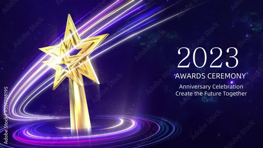 animated annual awards celebration greeting welcoming the year 2023
