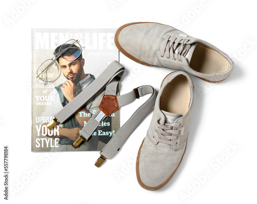 Stylish male shoes, suspend...