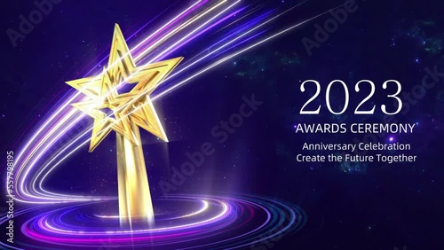 animated annual awards celebration greeting welcoming the year 2023

