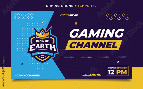 E-sports Gaming Flyer Template with Logo for Social Media Banner