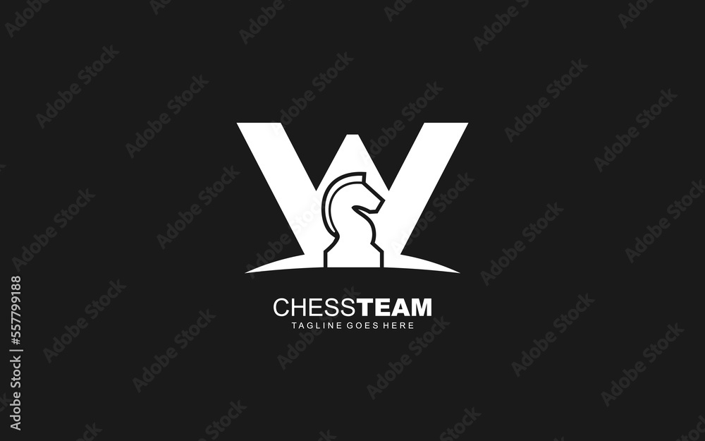 W logo CHESS for branding company. HORSE template vector illustration for your brand. W logo CHESS for branding company. HORSE template vector illustration for your brand.