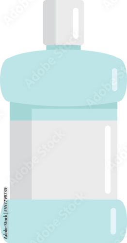 Hygiene mouthwash icon flat vector. Tooth bottle. Oral mint isolated