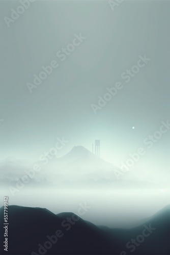 minimal abstraction of a vast foggy landscape © vuang
