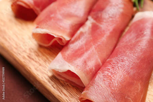 Rolled prosciutto slices on...