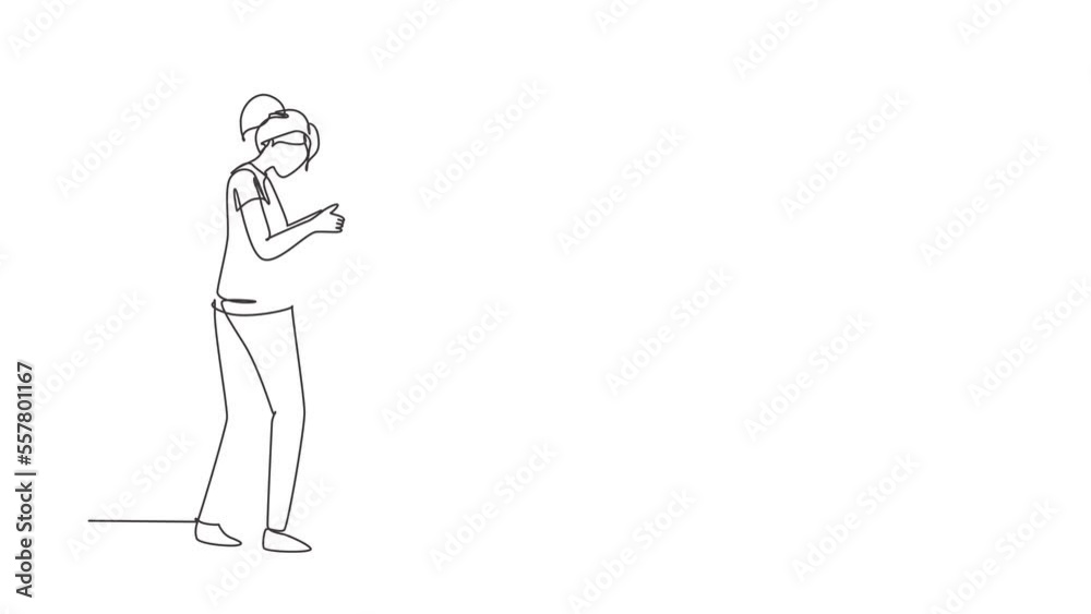 Self drawing animation of single line draw photographers taking photo with digital cameras with angles. Girl Journalists or reporters checking pictures. Continuous line draw. Full length animated Self drawing animation of single line draw photographers taking photo with digital cameras with angles. Girl Journalists or reporters checking pictures. Continuous line draw. Full length animated
