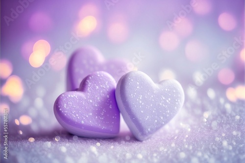 Cute hearts Violet, Valentine's Day, bokeh lights Micro hearts. 