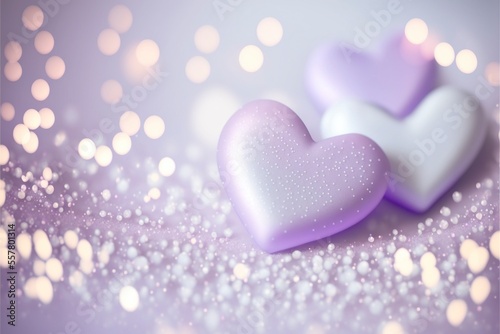 Cute hearts Violet, Valentine's Day, bokeh lights Micro hearts.