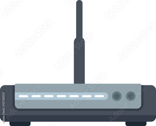 Broadband modem icon flat vector. Internet router. Device hub isolated