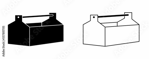 outline silhouette toolbox icon set isolated on white background photo