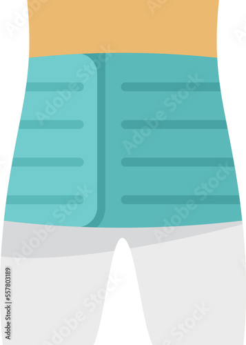 Back body bandage icon flat vector. Patient injury. Accident skin isolated