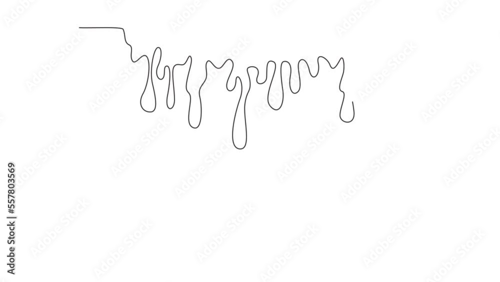 Animated self drawing of continuous line draw liquid drop. Water blot, splashes, blobs. Stain of paint flowing and drips. Abstract aqua shapes on white background. Full length single line animation Animated self drawing of continuous line draw liquid drop. Water blot, splashes, blobs. Stain of paint flowing and drips. Abstract aqua shapes on white background. Full length single line animation