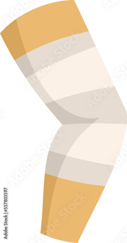 Knee medical bandage icon flat vector. Human plaster. Wrap finger isolated