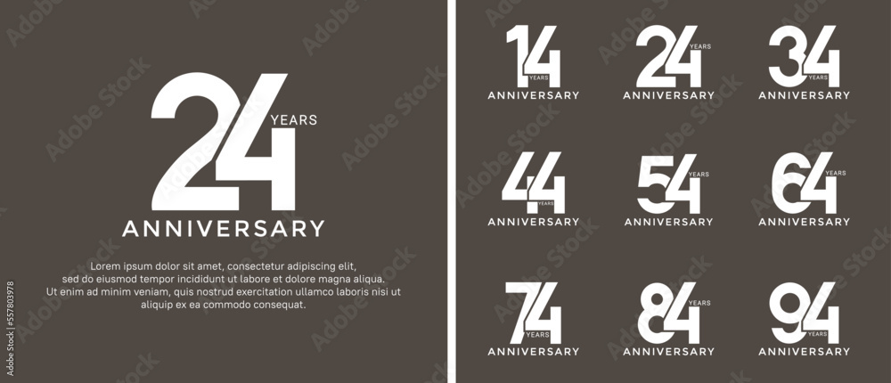 set of anniversary logo style white color on black background for special moment set of anniversary logo style white color on black background for special moment