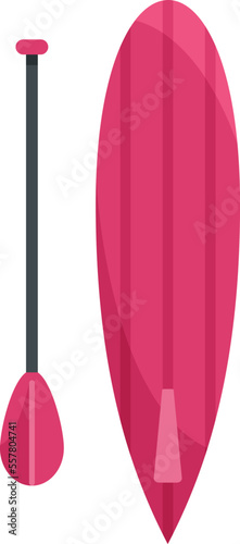 Sup surfing icon flat vector. Paddle board. Surf stand isolated