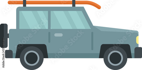 Sup surf jeep icon flat vector. Stand board. Surfer lake isolated