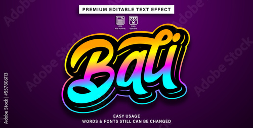 Graffiti style bali editable text effect