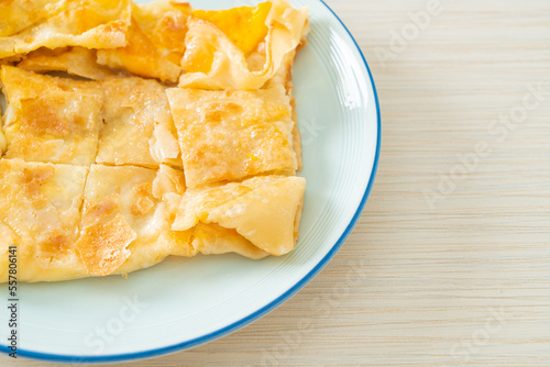 roti with egg and sweetened condensed milk