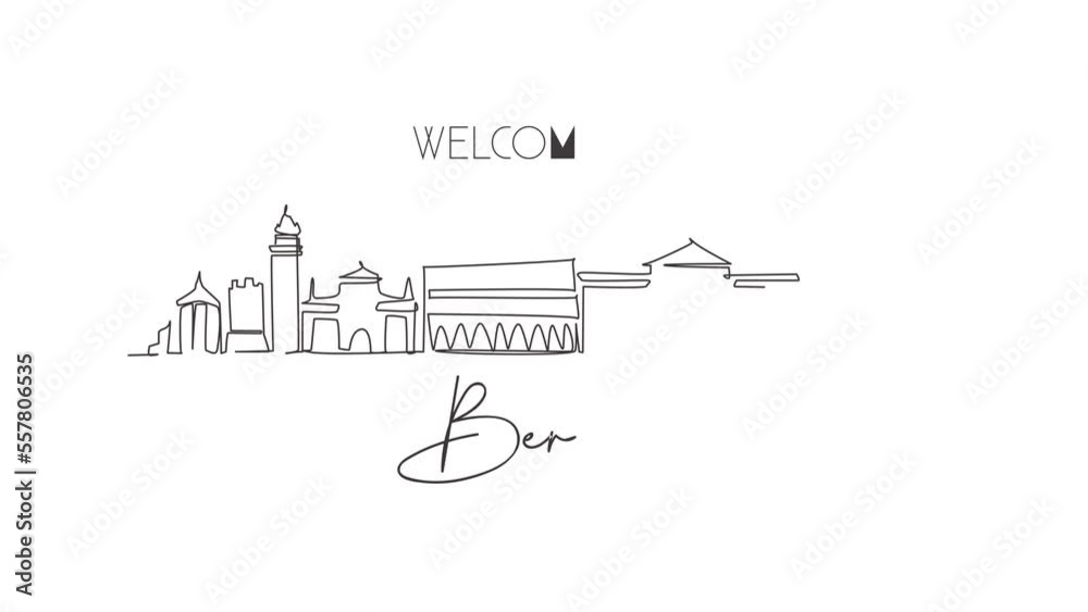 Animated self drawing of continuous line draw Bergamo city skyline, Italy. Historical town landscape in world. Best holiday destination wall decor. Editable stroke. Full length one line animation Animated self drawing of continuous line draw Bergamo city skyline, Italy. Historical town landscape in world. Best holiday destination wall decor. Editable stroke. Full length one line animation