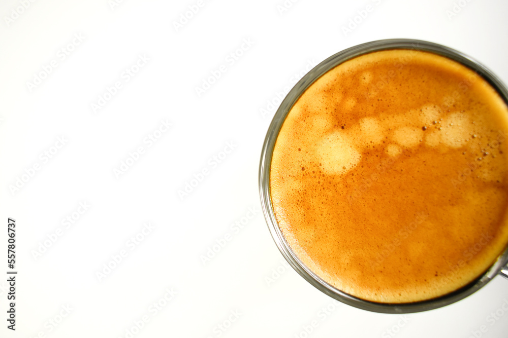 hot black coffee put on white table background hot black coffee put on white table background