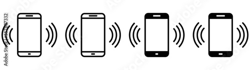 ring phone icon set. mobile ringing collections. style sign symbol, vector illustration