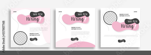 We are hiring job vacancy social media post banner design template. We are hiring job vacancy square web banner design.	