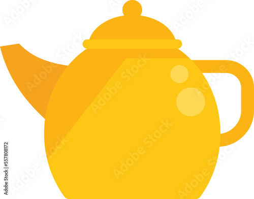 Tea pot icon flat vector. Cute room. Daily life isolated