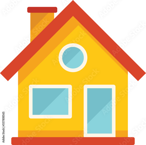 Cozy home icon flat vector. Interior house. Work laptop isolated