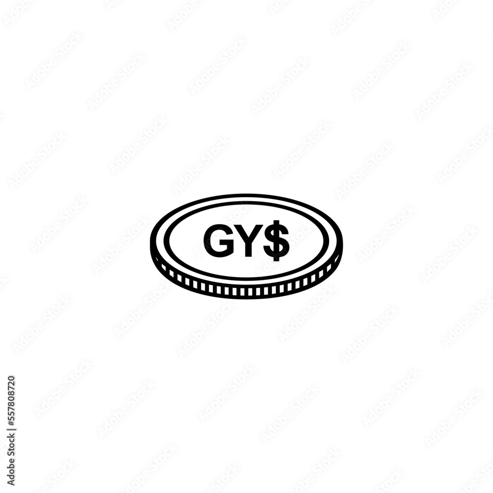 Guyana Currency, Guyanaese Dollar Icon, GYD Sign. Vector Illustration Guyana Currency, Guyanaese Dollar Icon, GYD Sign. Vector Illustration