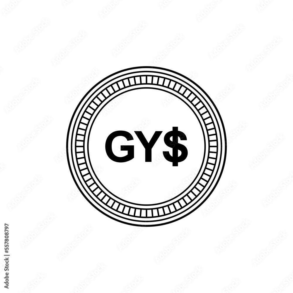 Guyana Currency, Guyanaese Dollar Icon, GYD Sign. Vector Illustration