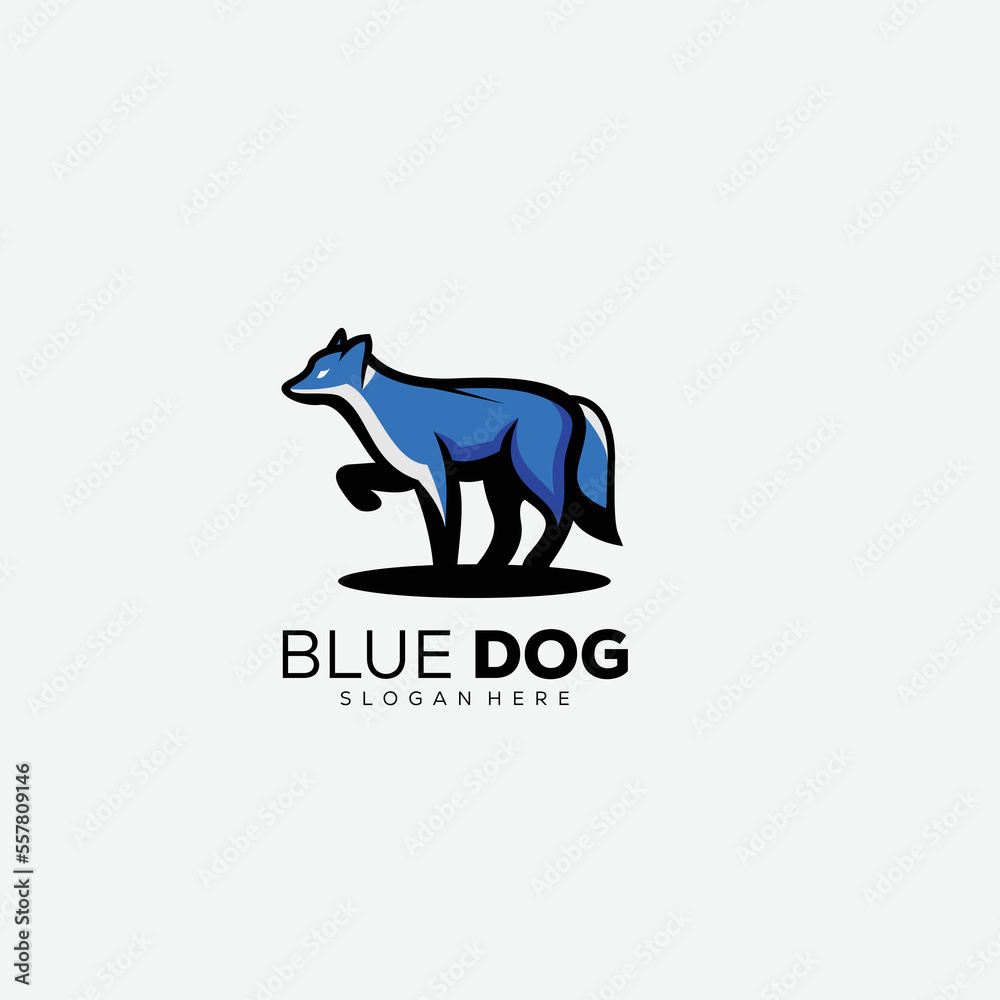 gradient mascot dog logo template color