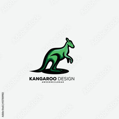 kangaroo logo gradient color icon vector template