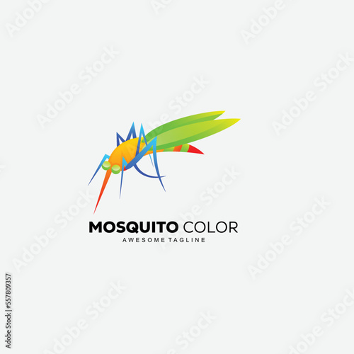 mosquito colorful design template logo
