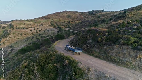 Tractor drone view of Karaburun sea route photo