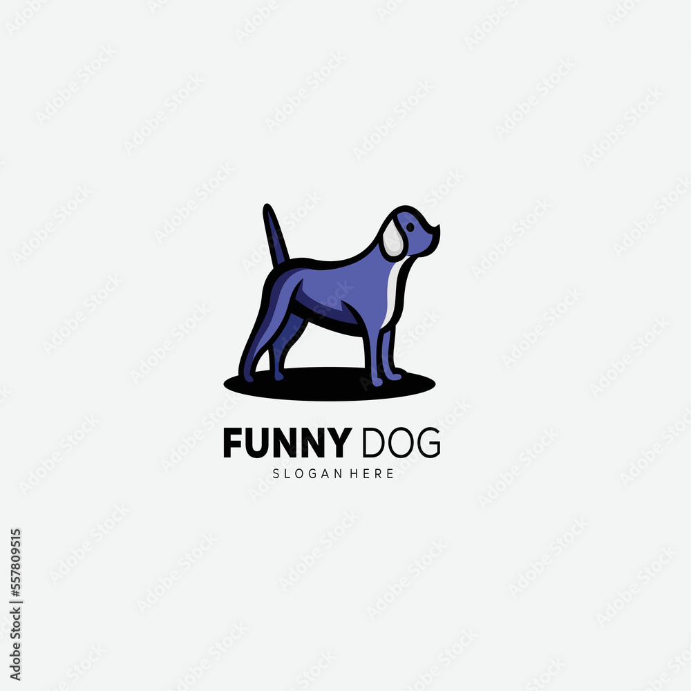dog mascot logo design color illustration