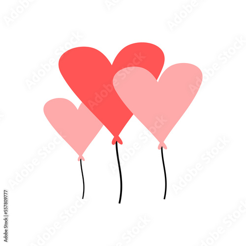 illustration of a three love shape balloon for valentine event.