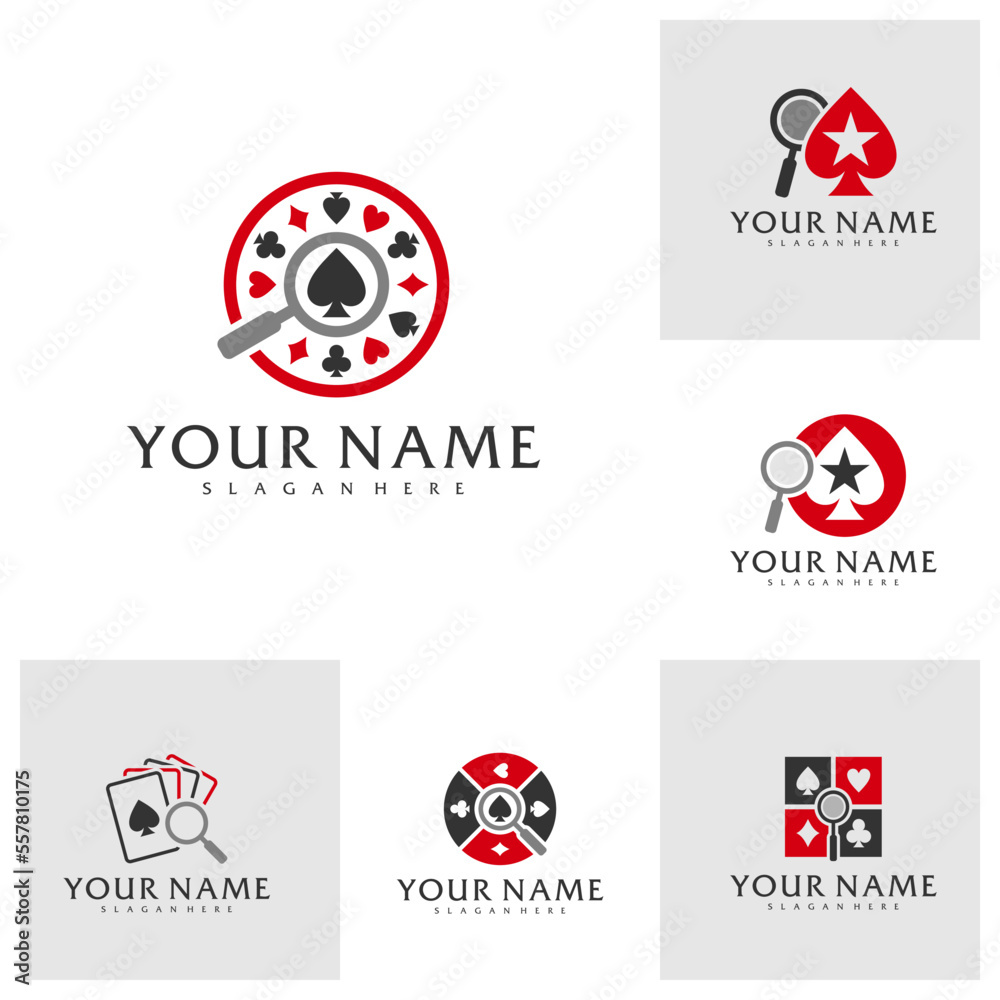 Set of Find Poker logo vector template, Creative Poker logo design concepts