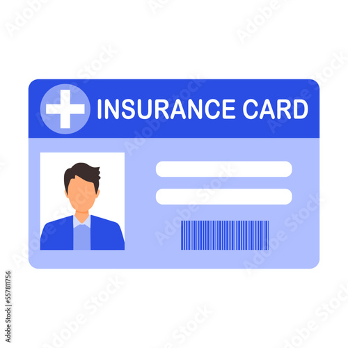 Health insurance card concept vector illustration on white background. Medical insurance card in flat design.
