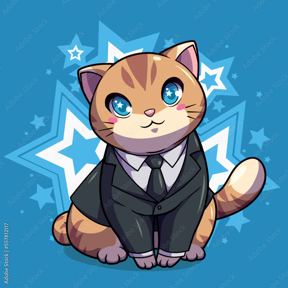 Vector design beautiful kittens in costume
