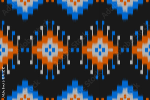 Geometric ethnic ikat seamless pattern traditional. Fabric American, mexican style. Design for background, wallpaper, illustration, fabric, clothing, carpet, textile, batik, embroidery.