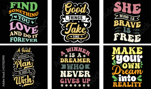 Motivational Saying T-shirt Design Bundle. Motivational Saying Vector Graphics. Motivational Typography t shirt design