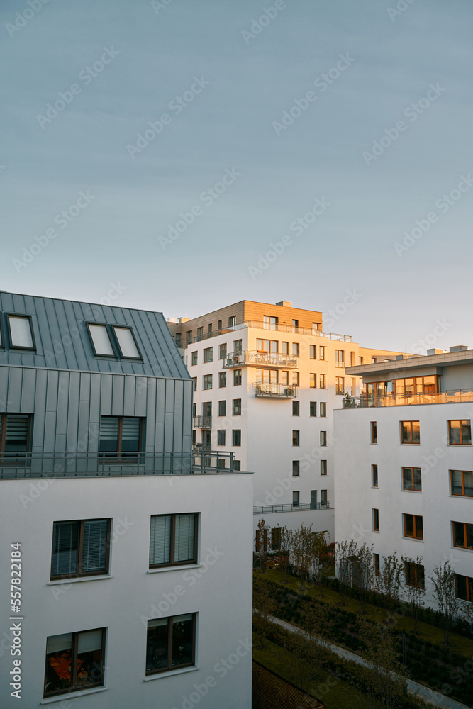 EU Modern European complex of apartment buildings. And outdoor facilities.