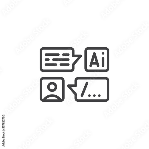 AI chatbot line icon