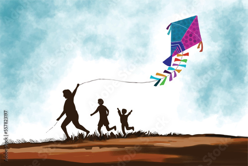 Happy makar sankranti holiday india festival background