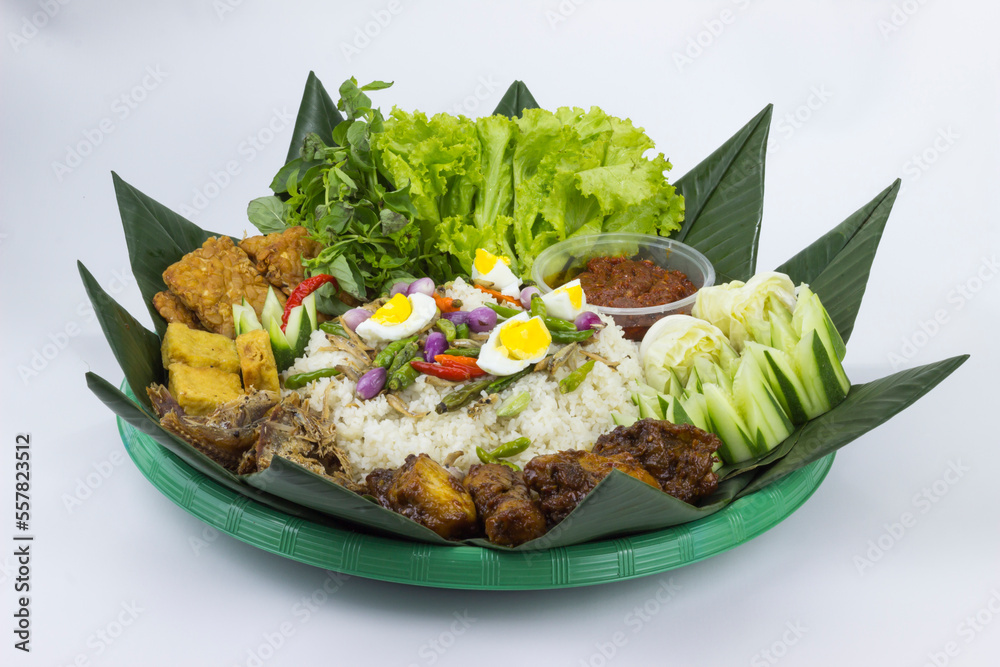 Nasi Liwet Sunda. A traditional Sundanese rice dish of white rice ...