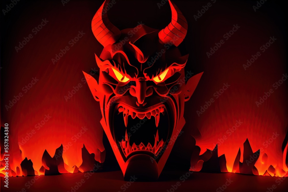 Satan in Hell - The devil is a red demon living in the hellish ...