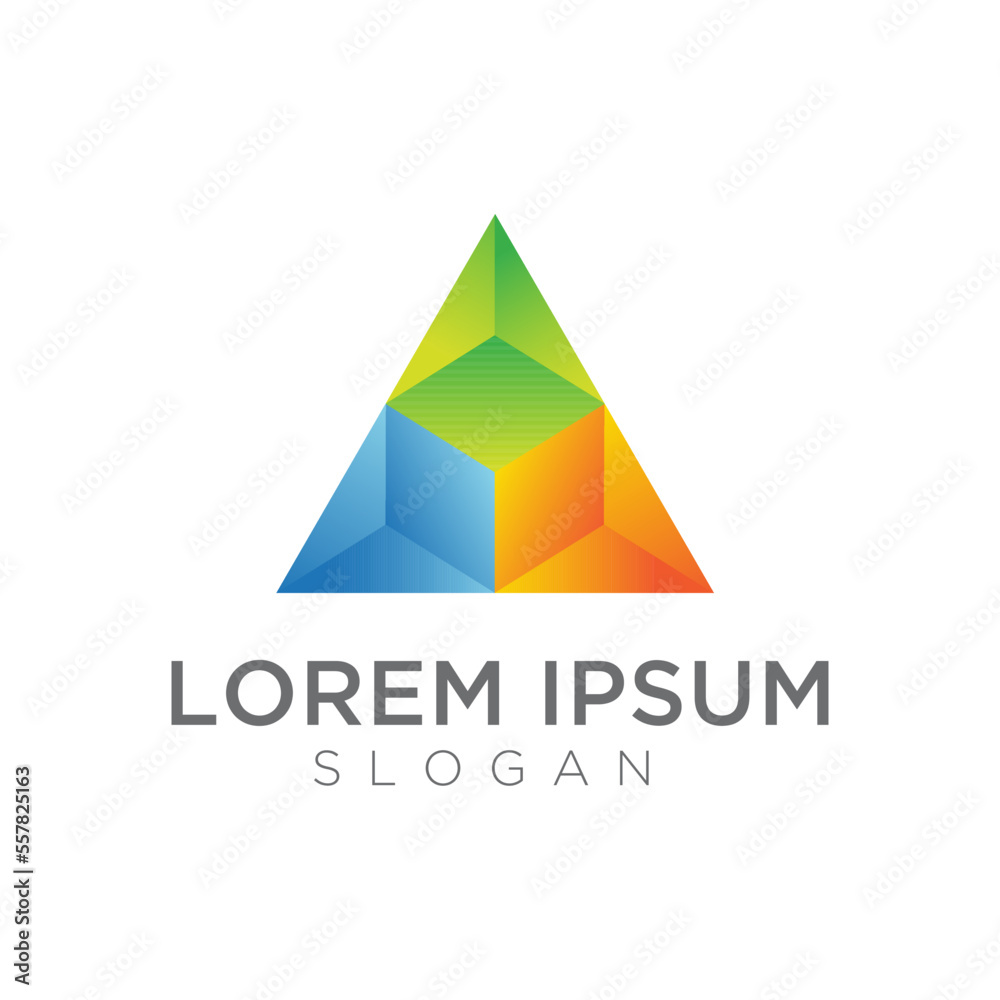 colorful triangle logo design in luxury 3D style, play icon, music player, letter a logo, abstract triangle colorful triangle logo design in luxury 3D style, play icon, music player, letter a logo, abstract triangle