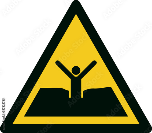ISO 7010 W061 Warning; Quicksand or mud/deep mud or silt
