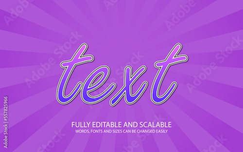Editable text style effect - 3D text style theme