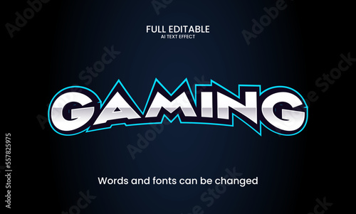 Editable text style effect - Gaming text style theme